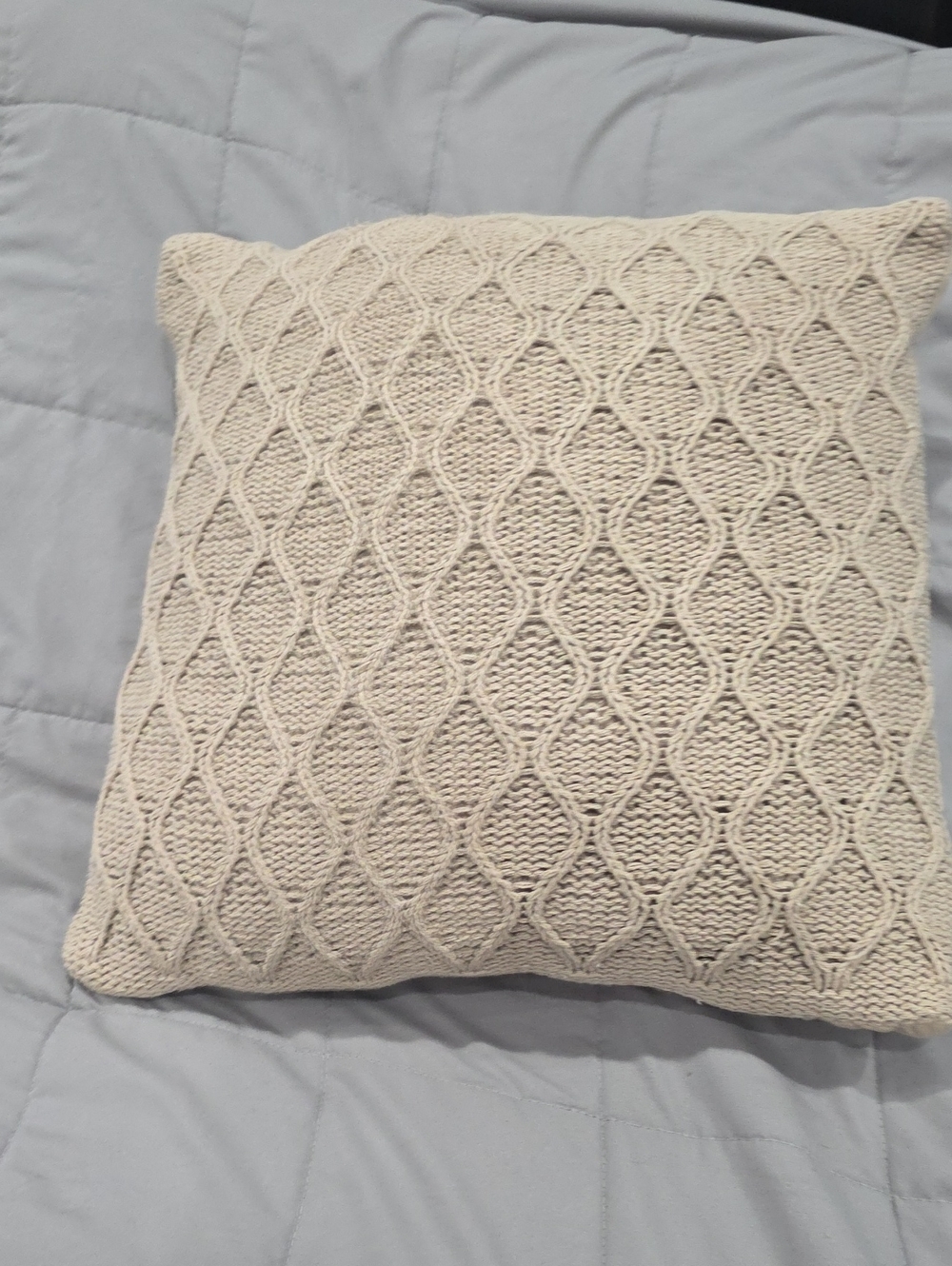 Woven Diamond Knit Accent Pillow in Dark Khaki